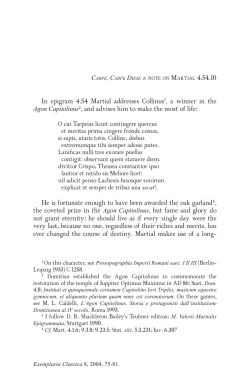 In epigram 4.54 Martial addresses Collinus 1, a winner in the
