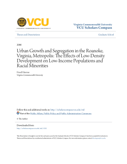 Urban Growth and Segregation in the Roanoke, Virginia, Metropolis