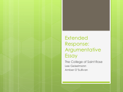 Argumentative Essay - The College of Saint Rose