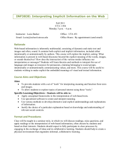 INF383E: Interpreting Implicit Information on the Web Rationale