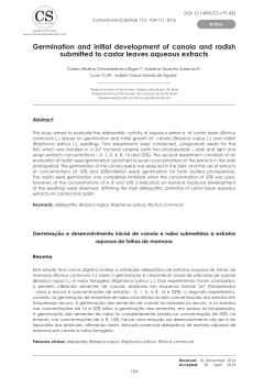 Germination and initial development of canola and radish submitted