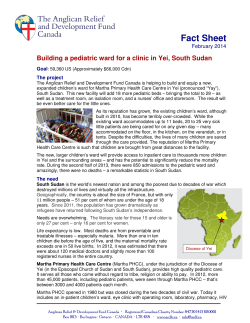 Fact sheet on South Sudan project
