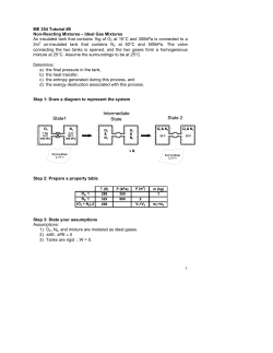 1 ME 354 Tutorial #8 Non-Reacting Mixtures &ndash; Ideal Gas Mixtures