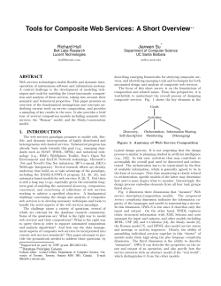 Tools for Composite Web Services: A Short Overview