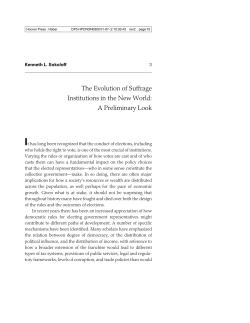 The Evolution of Suffrage Institutions in the New
