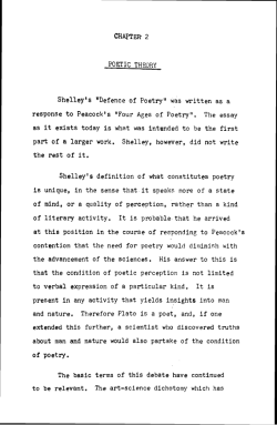 POETIC THEORY Shelley`s "Defence of Poetry"