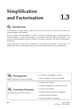 Simplification and Factorisation