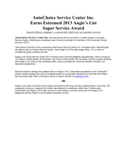 AutoChoice Service Center Inc. Earns Esteemed 2013 Angie`s List