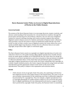 Open Access Policy - Harry Ransom Center