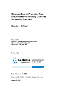 Cataraqui Source Protection Area Groundwater Vulnerability