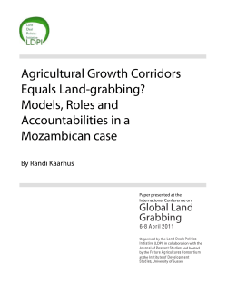 Agricultural Growth Corridors Equals Land
