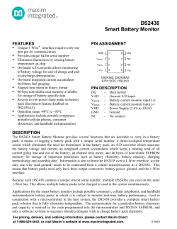 DS2438 Smart Battery Monitor