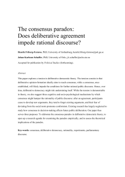 The consensus paradox - DUO