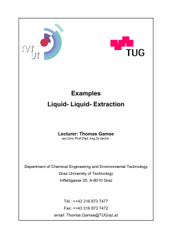 Examples Liquid- Liquid- Extraction