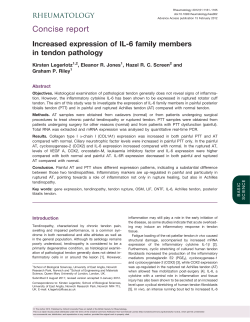 Increased expression of IL-6 family members in tendon pathology