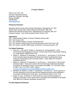 Dr. Sonja H. Bickford 2508 12th Ave, OTOL 132F University