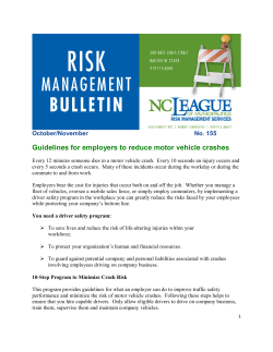 Guidelines for employers to reduce motor vehicle crashes