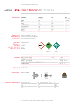 Product datasheet. HiQ&reg; Helium 6.0.