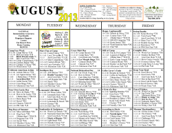 August Ivey 2013 Calendar