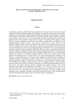 Hijjatul Qamariah, How A Sentence Is &hellip; HOW A SENTENCE IS