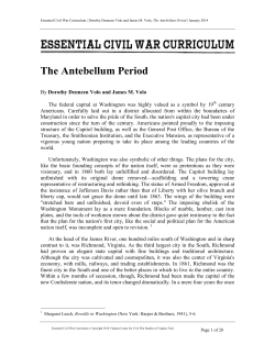 The Antebellum Period Essay - Essential Civil War Curriculum