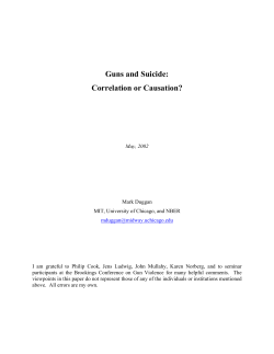 Guns and Suicide: Correlation or Causation?