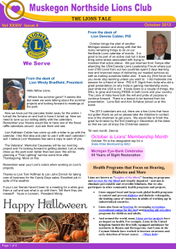 October 2012 - Muskegon Northside Lions Club