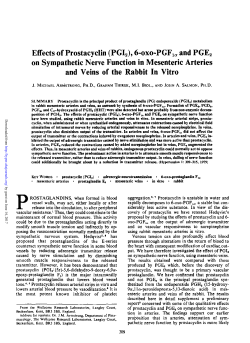 Effects of Prostacyclin (PGI2), 6-oxo-PGFla and