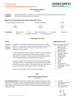 Teacher Guide Looking at Joint Structure and Function
