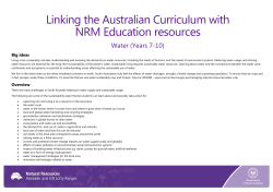 Linking the Australian Curriculum with NRM Education resources