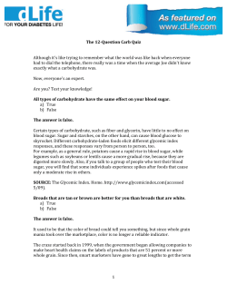 The 12 question carb quiz