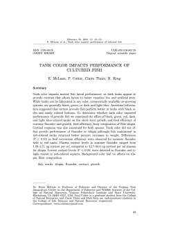 TANK COLOR IMPACTS PERFORMANCE OF CULTURED FISH
