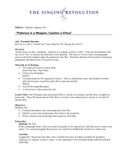 Patience is a Weapon, Caution a Virtue