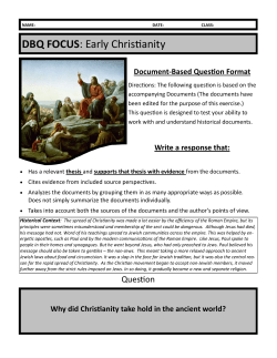 DBQ FOCUS: Early Christianity