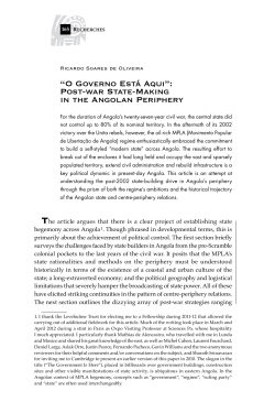 Post-war State-Making in the Angolan Periphery