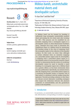 M&ouml;bius bands, unstretchable material sheets and developable