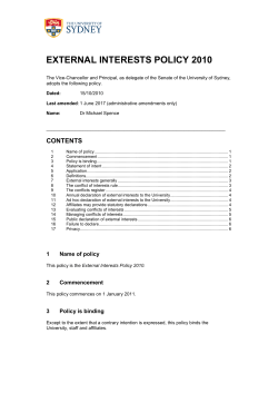 External Interests Policy 2010