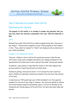 (SATs): Information for Parents - Carlton Colville Primary School