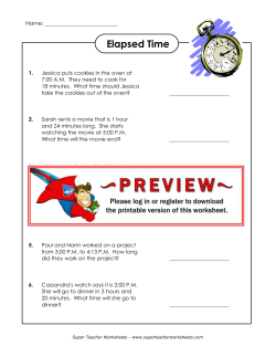 Elapsed Time Story Problems