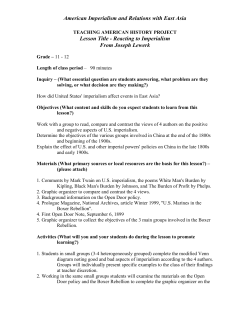 Reacting to Imperialism - Teaching American History