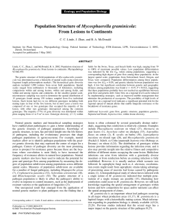 Population Structure of Mycosphaerella graminicola: From Lesions