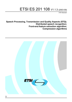 ES 201 108 - V1.1.3 - Speech Processing, Transmission and Quality