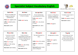 Specialist Subject Vocabulary-English