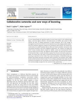 Collaborative networks and new ways of knowing