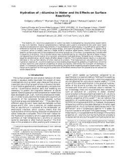 Hydration of &gamma;-Alumina in Water and Its Effects on Surface