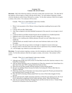 10.4 Commas with Adverb Clauses