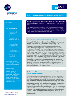 The Supreme Court Judgment in Miller