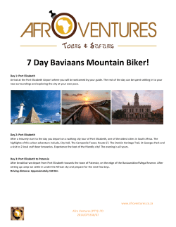 7 Day Baviaans Mountain Biker!