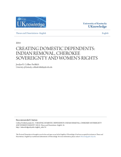 creating domestic dependents: indian removal