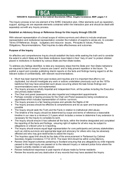 The Inquiry process is but one element of the SHRC Interaction plan